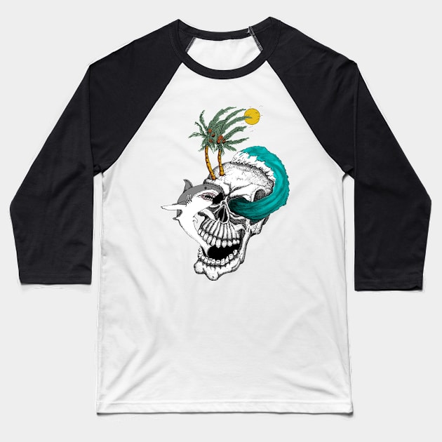 Lifes a beach colored Baseball T-Shirt by Gringoface